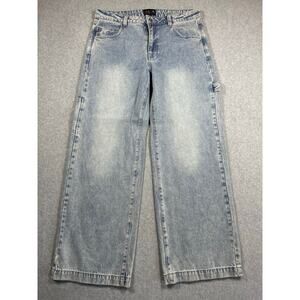 Vintage Y2K Delia's Carpenter Jeans Women Size Large Blue Denim Wide Leg Zip Fly